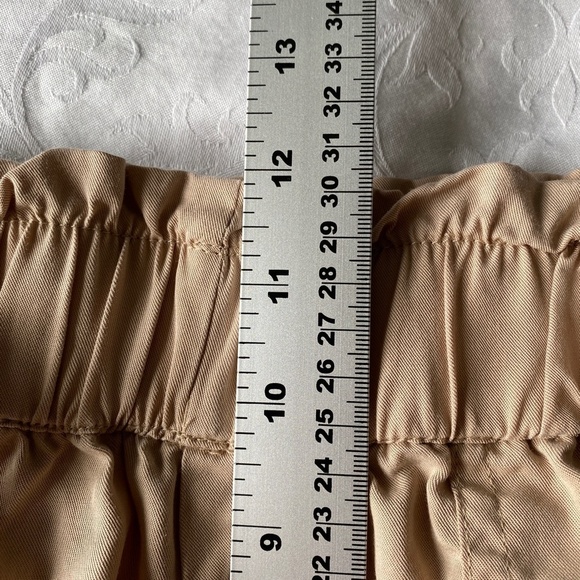 Garage 100% Tencel Light Tan Elastic High Waist Paper‎ Bag Jogger Pants XS - Picture 11 of 14